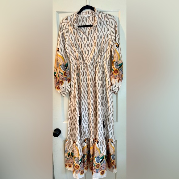 ANANY NWOT Elegant Geometric Patterned Maxi Dress, Size S - Picture 1 of 7